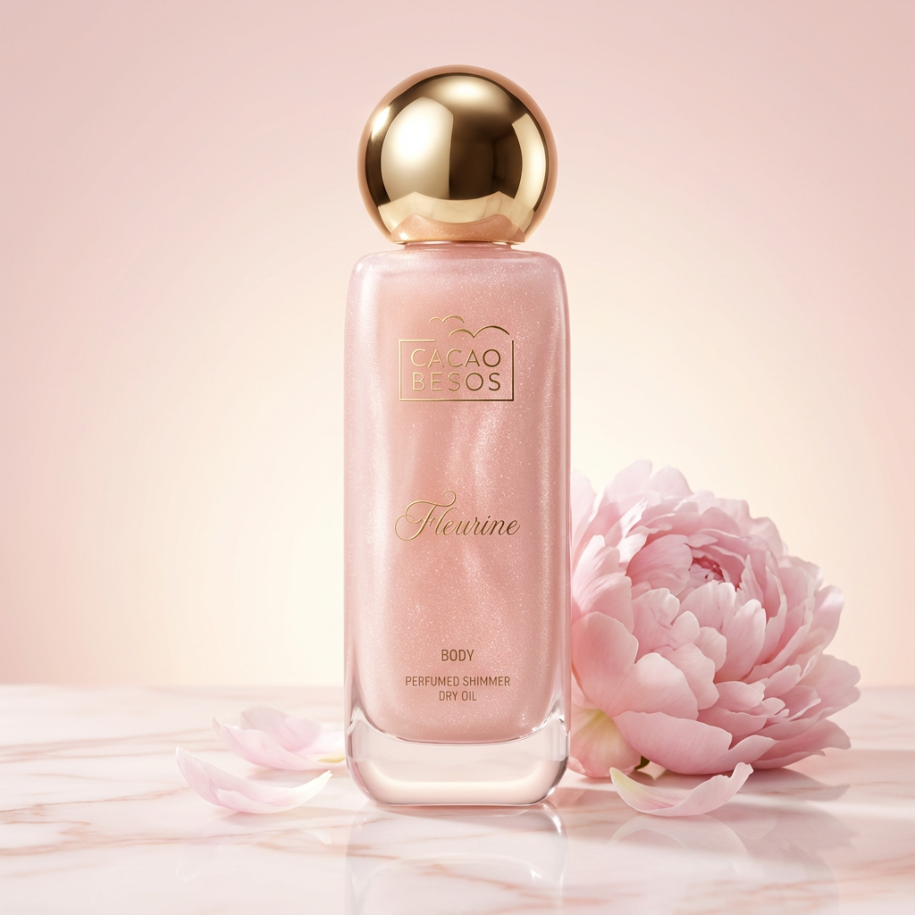 Fleurine - парфюмно олио за тяло с фин сребрист блясък.